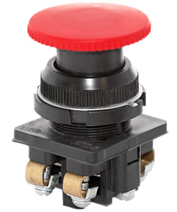КЕ-191 У2 исп.5, красный, 1р, гриб без фиксации, IP54, 10А, 660В, выключатель кнопочный (ЭТ)