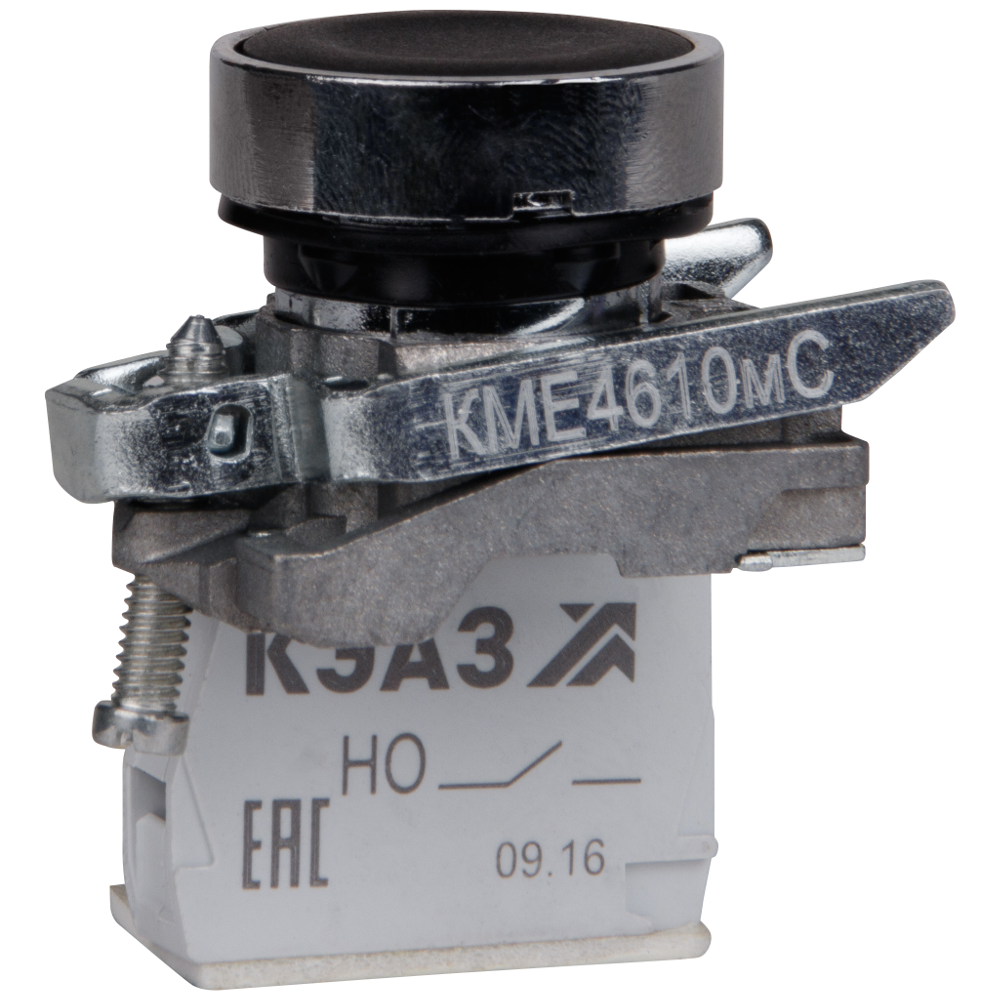 Кнопка КМЕ4610мС-черный-1но+0нз-цилиндр-IP65-КЭАЗ, 14 шт