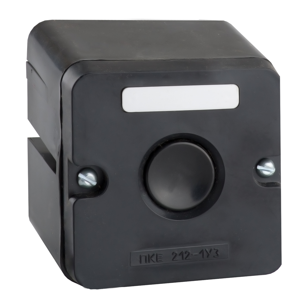 Пост кнопочный ПКЕ 212-1-У3-IP40-КЭАЗ (черная кнопка), 20 шт