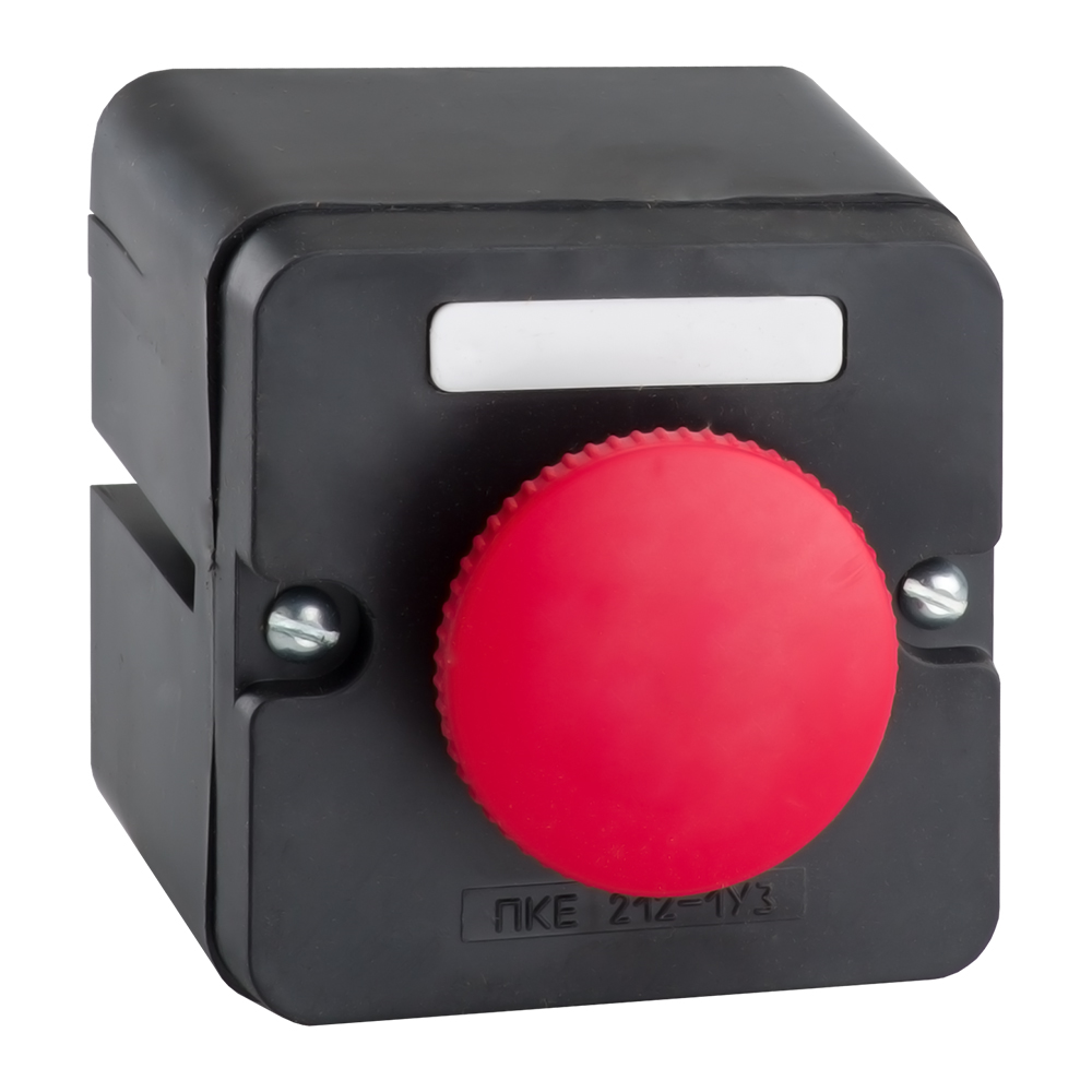 Пост кнопочный ПКЕ 212-1-У3-IP40-КЭАЗ (красный гриб), 20 шт