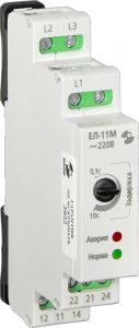 Реле контроля трехфазного напряжения ЕЛ-11М 100В 50Гц задержка срабатывания 0,1…10с, ток контактов исполнительного реле 5А, 2п, УХЛ4