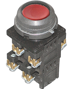 КЕ-182 У2 исп.7, красный, 2з+1р, цилиндр, IP54, 10А ,660В, выключатель кнопочный (ЭТ)