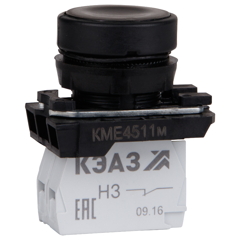 Кнопка КМЕ4511м-черный-1но+1нз-цилиндр-IP54-КЭАЗ, 14 шт