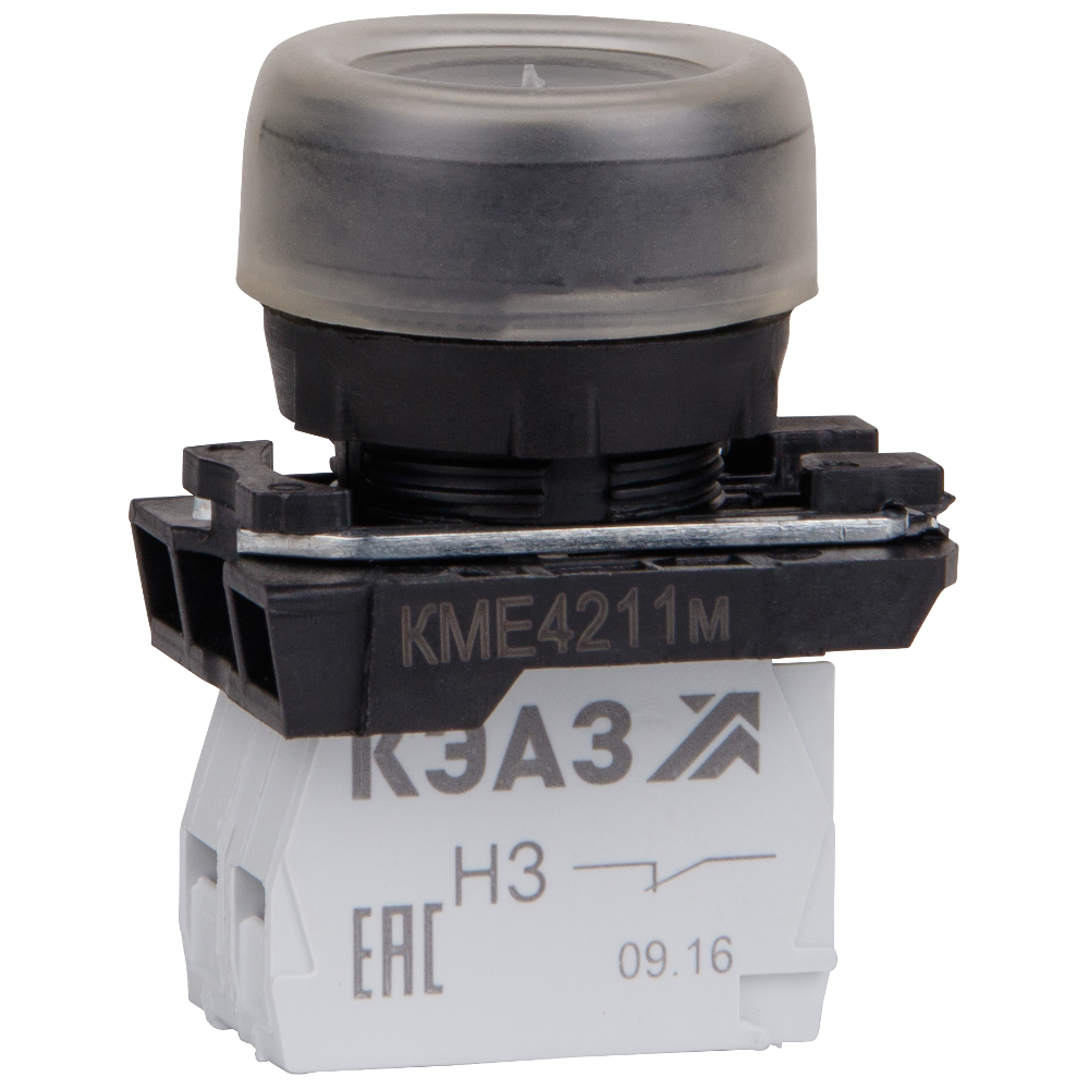 Кнопка КМЕ4211м-черный-1но+1нз-цилиндр-IP65-КЭАЗ , 14 шт