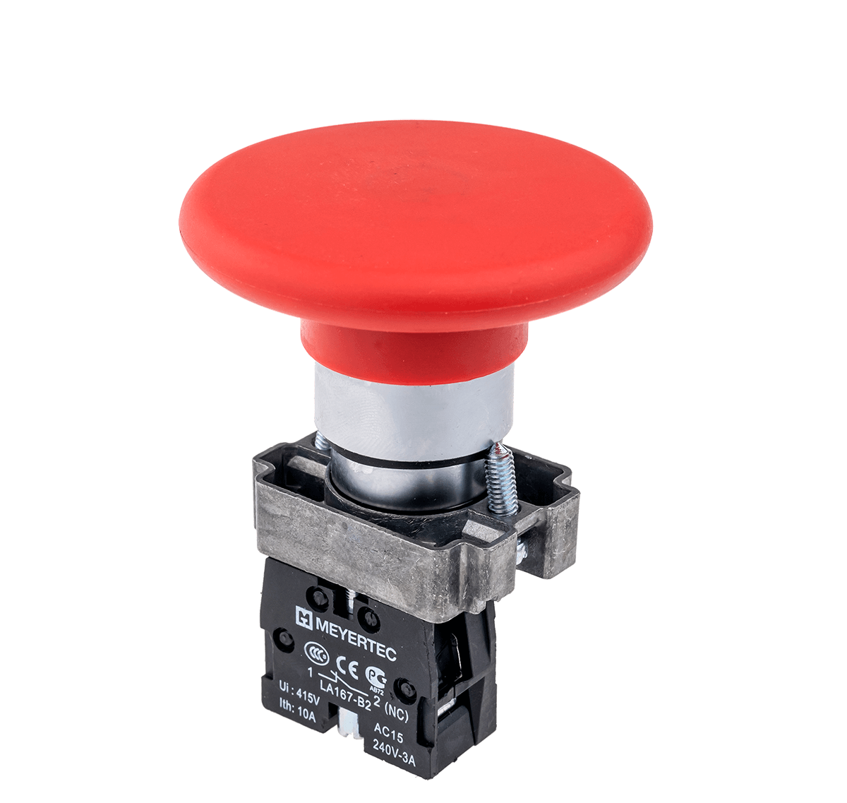 Кнопка грибовидная, без фиксации 1NC красный 60 мм