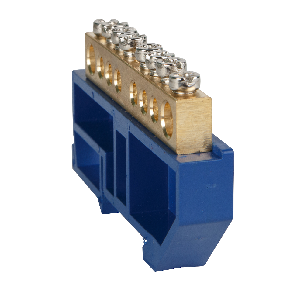 Шина нулевая с изолятором OptiKit BB-D-N-DIN-18-6х9-синий, 20 шт