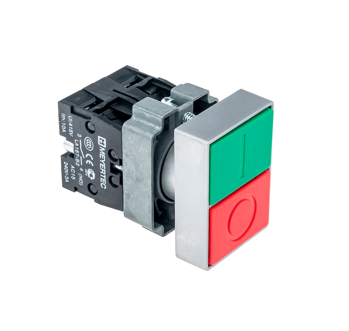 Кнопка двойная 1NO+1NC, выступающий толкатель