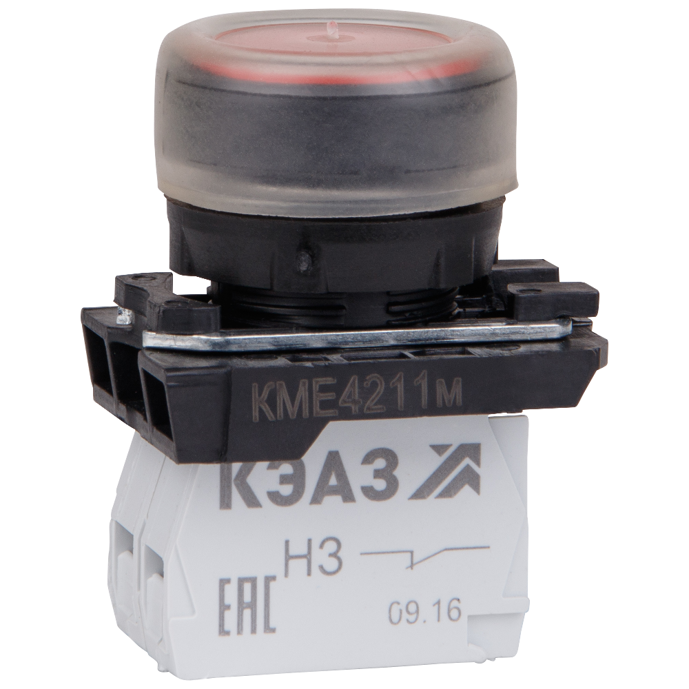 Кнопка КМЕ4211м-красный-1но+1нз-цилиндр-IP65-КЭАЗ, 14 шт