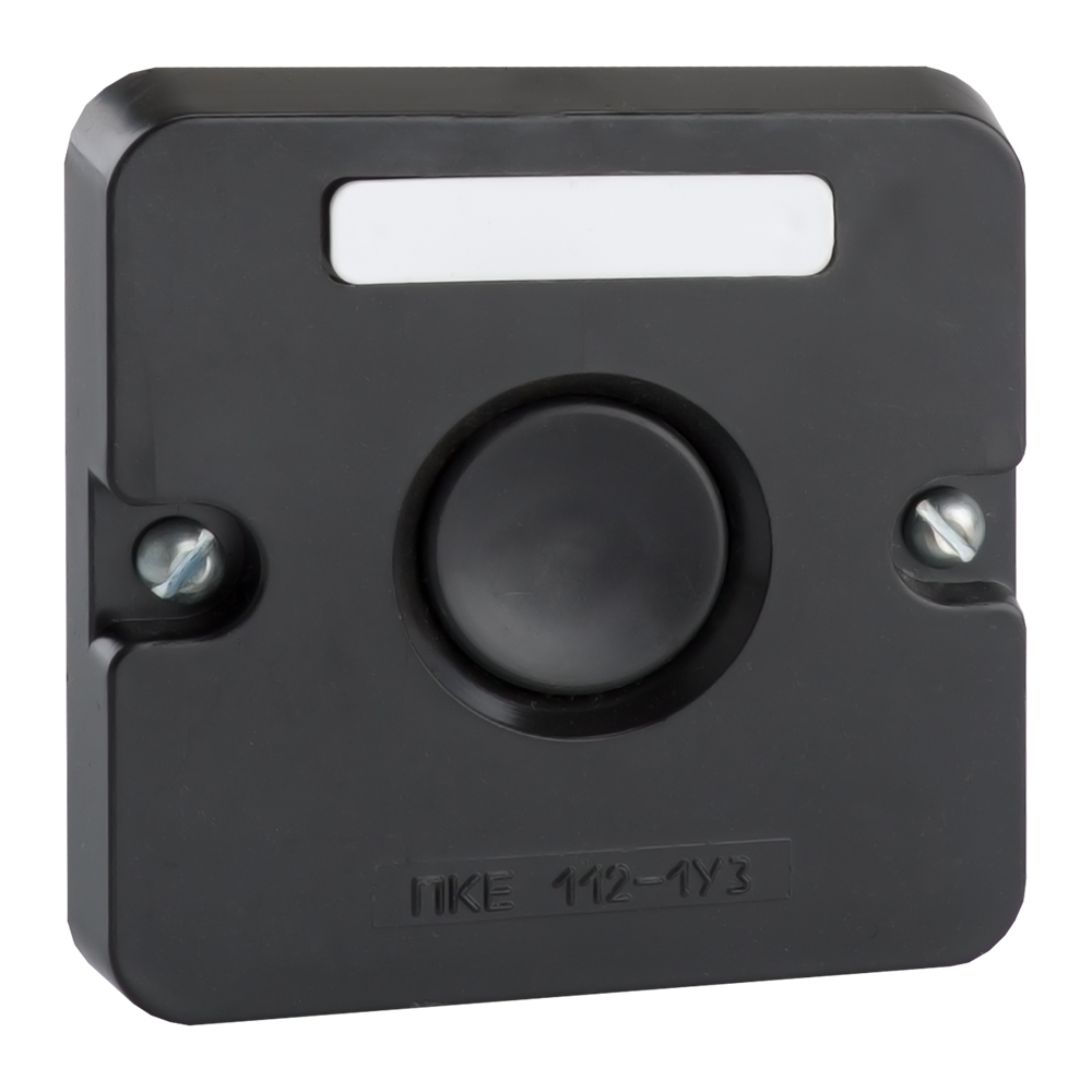 Пост кнопочный ПКЕ 122-1-У2-IP54-КЭАЗ (черная кнопка), 20 шт