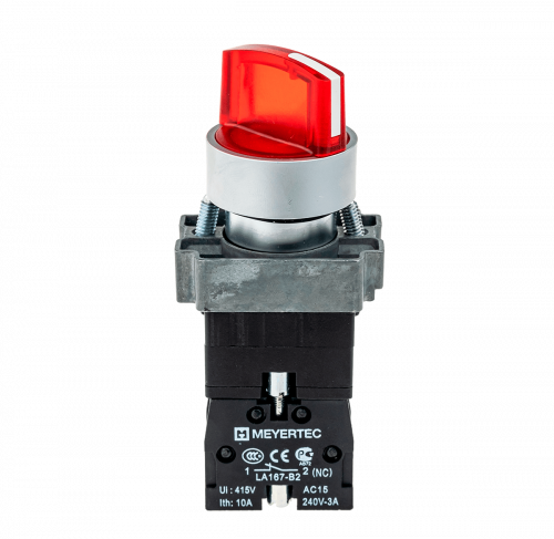 Переключатель с подсветкой, с фиксацией, 24V AC/DC, красный, 3 положения, 1NC