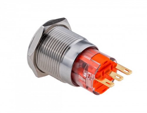 Кнопка IP67, без подсветки, с возвратом, 1NO+1NC
