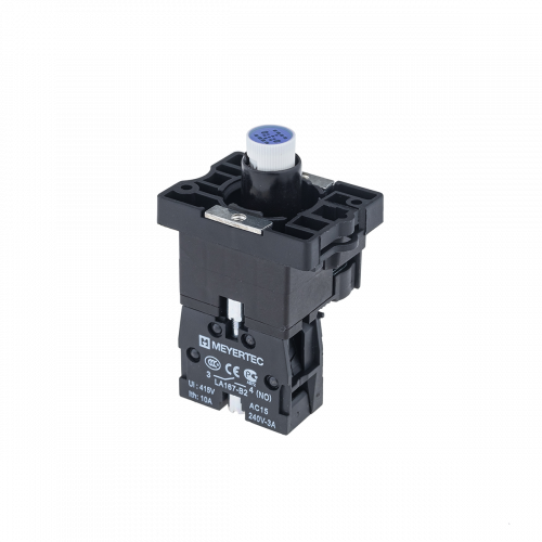 Основание с подсветкой 1NO синий 220V, пластик