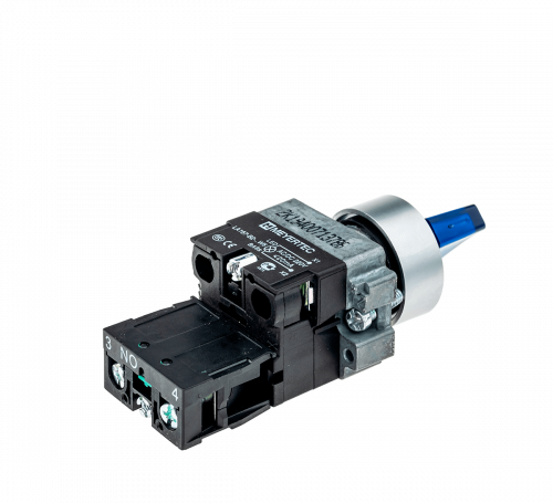 Переключатель с подсветкой, с фиксацией, 24V AC/DC, синий, 2 положения, 1NO