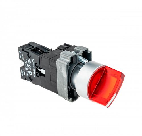 Переключатель с подсветкой, с фиксацией, 24V AC/DC, красный, 3 положения, 1NC
