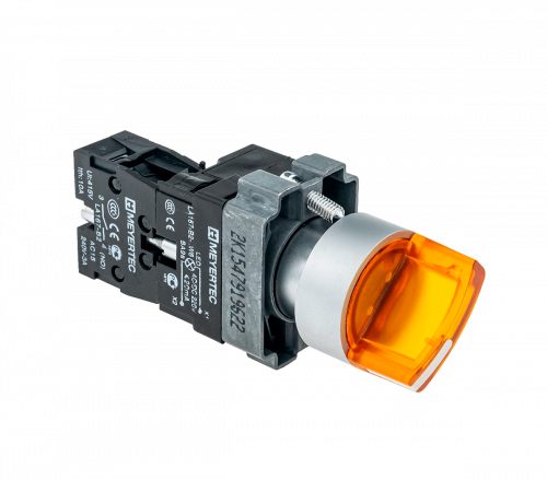 Переключатель с подсветкой, с фиксацией, 24V AC/DC, желтый, 3 положения, 1NO