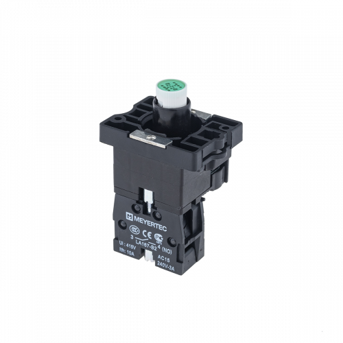 Основание с подсветкой 1NO зеленый 220V, пластик
